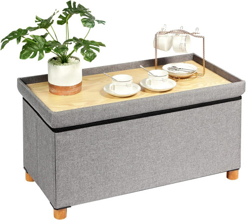 Grey storage ottoman coffee - ottoman,