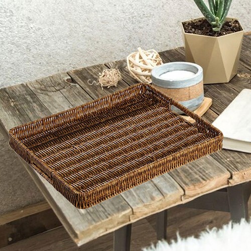 Woven decorative tray - tray, coffee