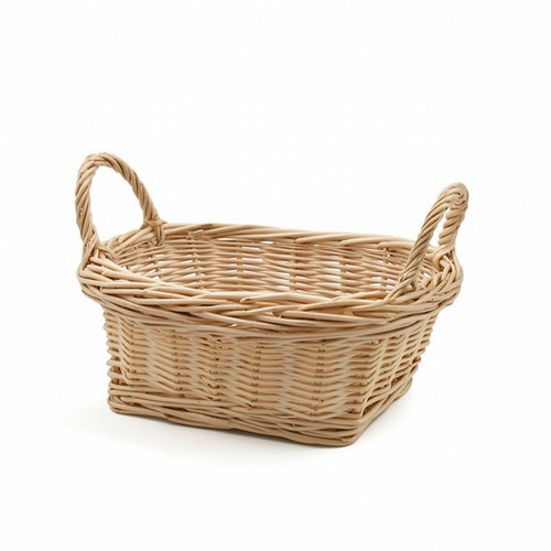 Wicker basket with handles - basket,
