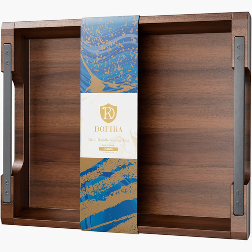 Acacia wood serving tray with - acacia,