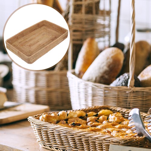 Rectangle rattan storage tray - storage,