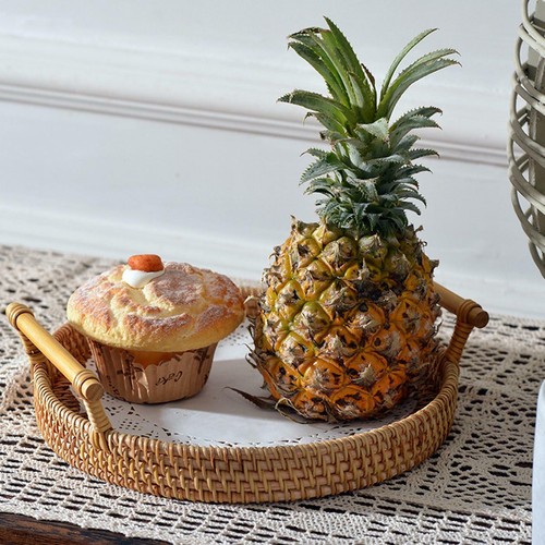 Rattan hand woven basket - basket, tray