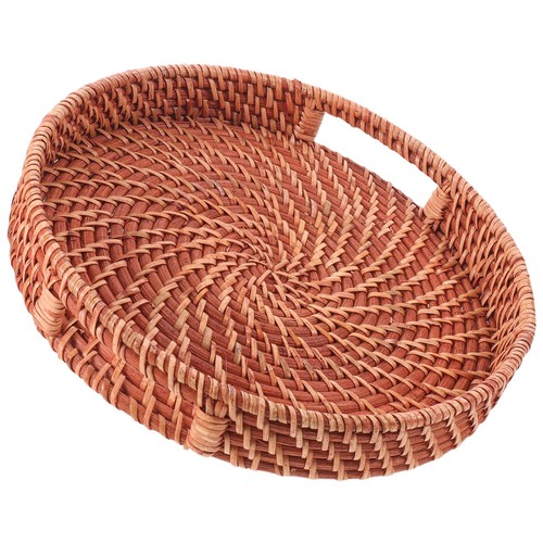 Woven rattan tray - ,