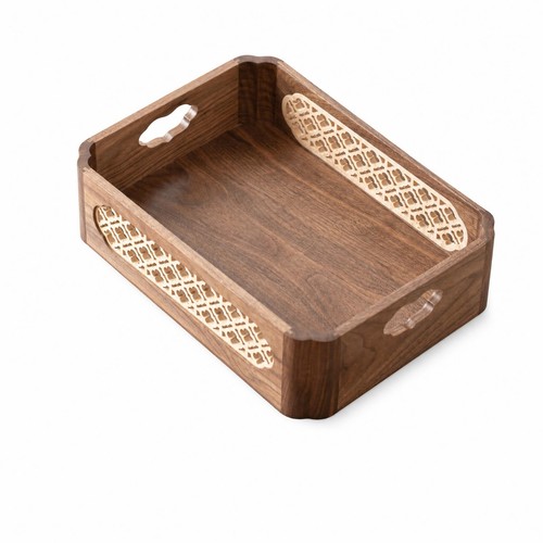 Wood box with - with, handles