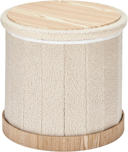 Beige round ottoman coffee - beige,