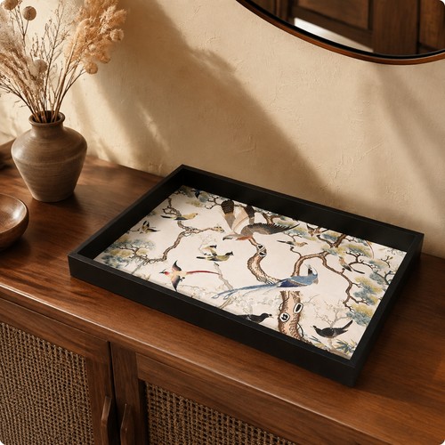 Decorative storage tray with - decorative,
