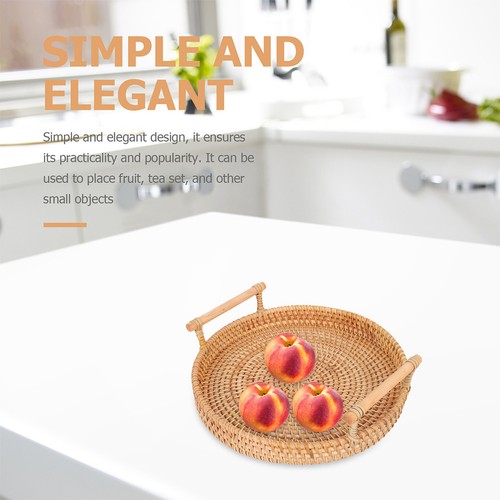 Reusable wicker tray round - wicker,