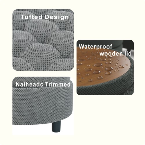 25inch round storage ottoman - storage,