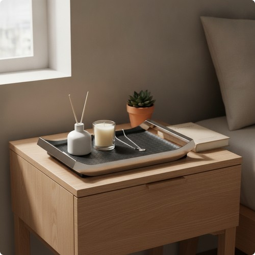 Tray with leather - with, slim